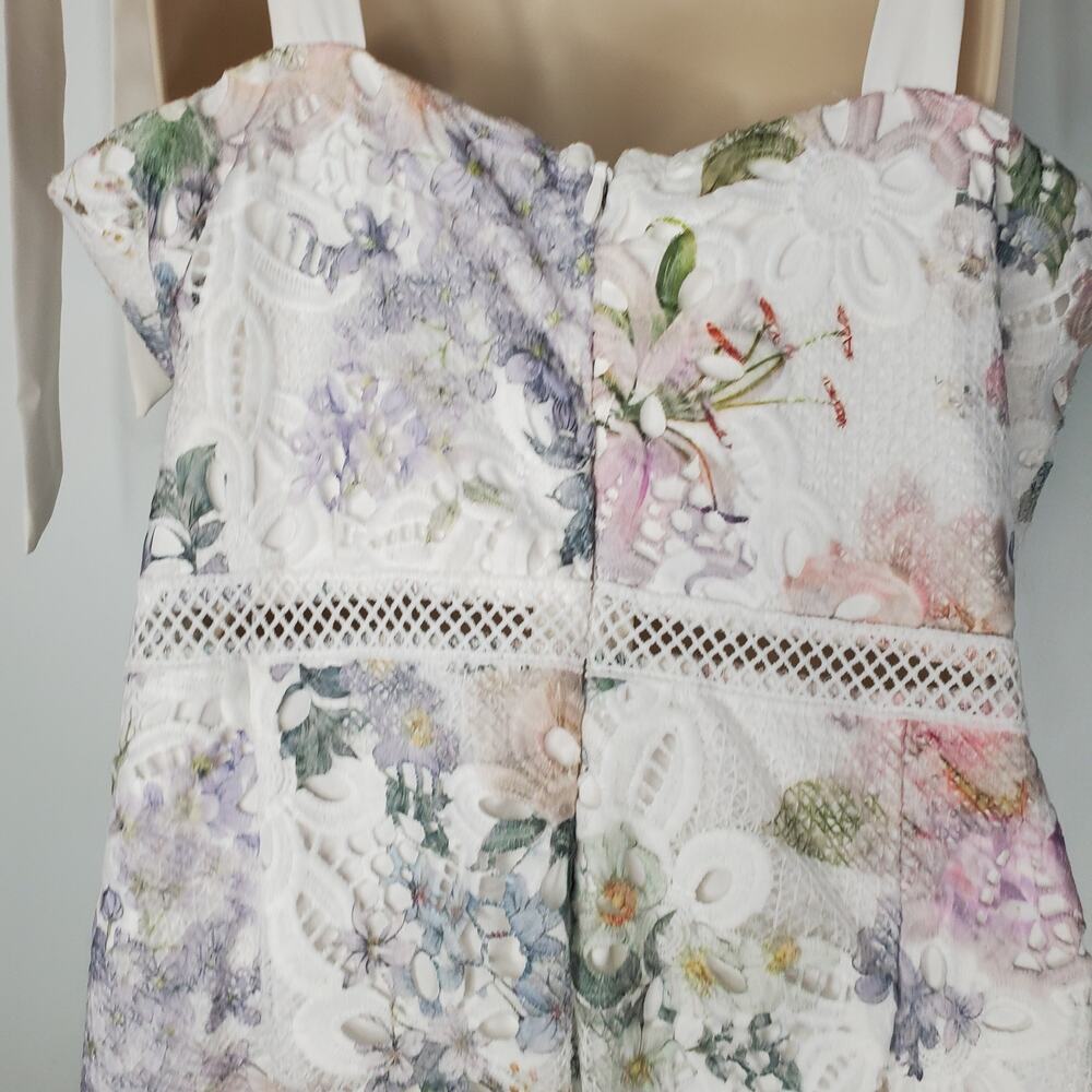 Arose Studio Madison Floral-Lace Tie Strap Sleeveless Midi Dress Size Medium - Picture 6 of 10